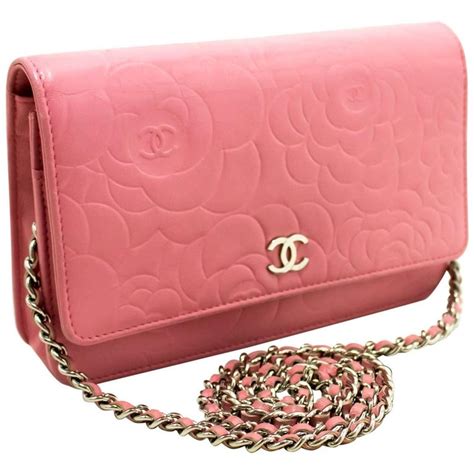 chanel camellia pink wallet|Chanel wallet on chain measurements.